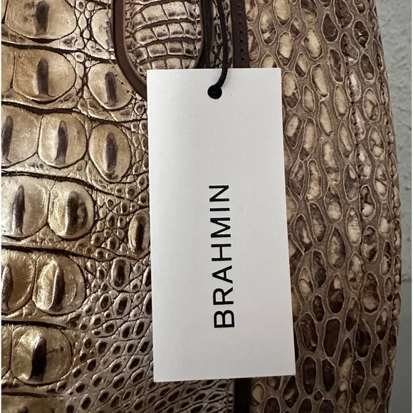 NWT BRAHMIN Caroline Cashew Cooper Croc- Embossed Genuine Leather‎ Satchel - Picture 8 of 16